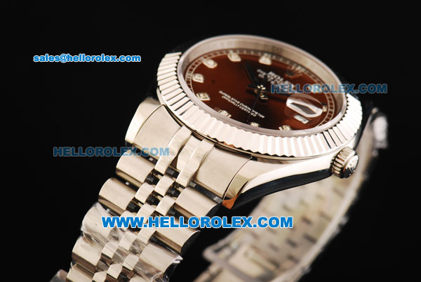 Rolex Datejust II Oyster Perpetual Automatic Movement Full Steel with Brown Dial and Diamond Markers - Click Image to Close